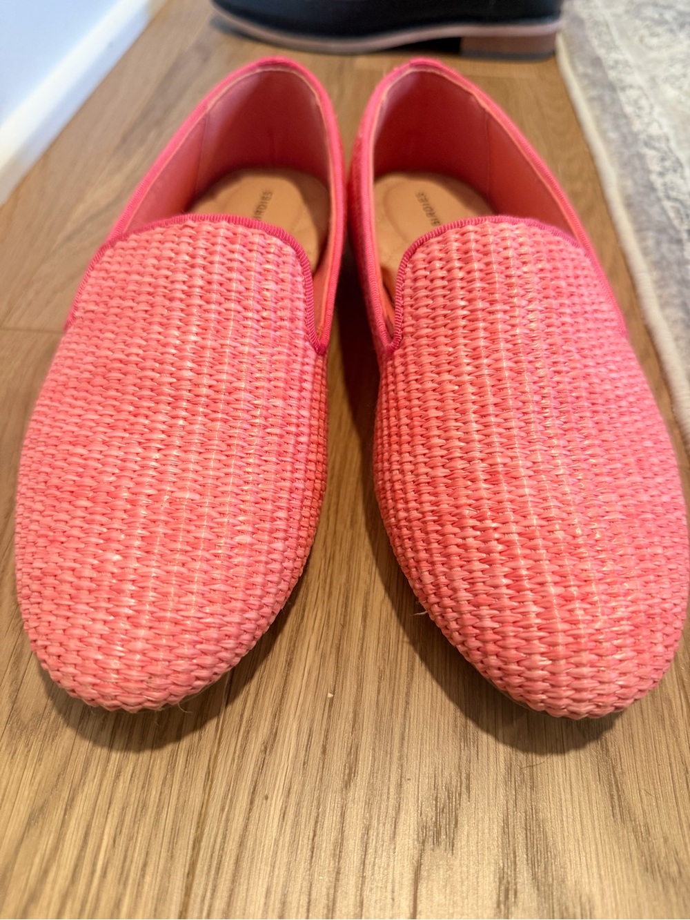 Birdies Woven Pink Slip-On Loafers